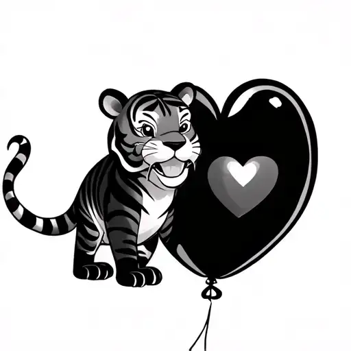 Tigger And A Heart Balloon