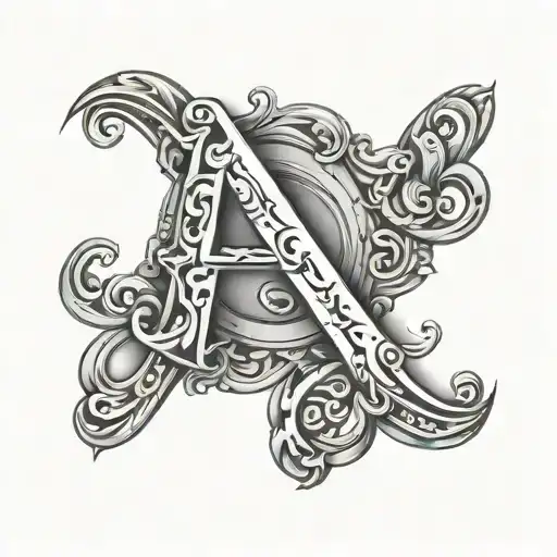 Letter A And H Intertwined