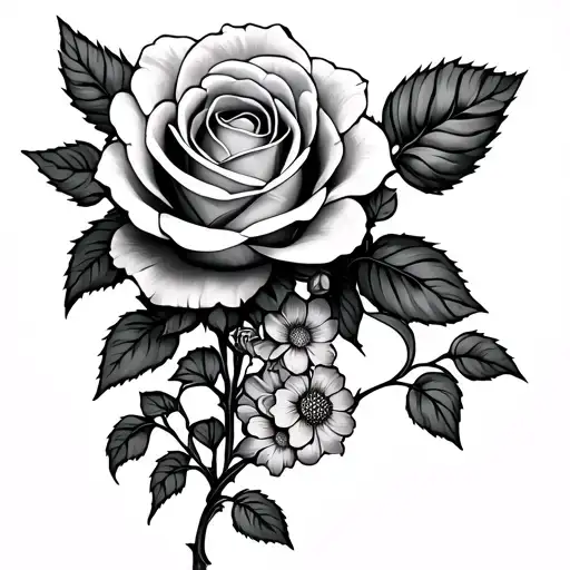 Spine Tattoo With Rose At The Top Of Spine And A Stalk With Other Flowers Going Down My Spine