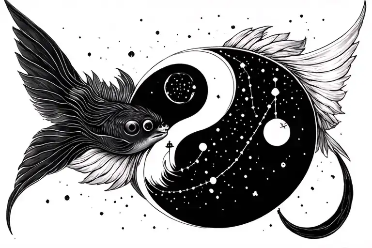 Pisces And Libra Constellation Ying Yang