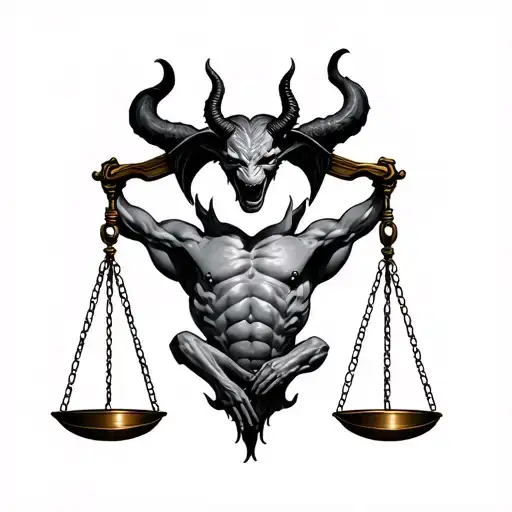 Balance Scale With Devil