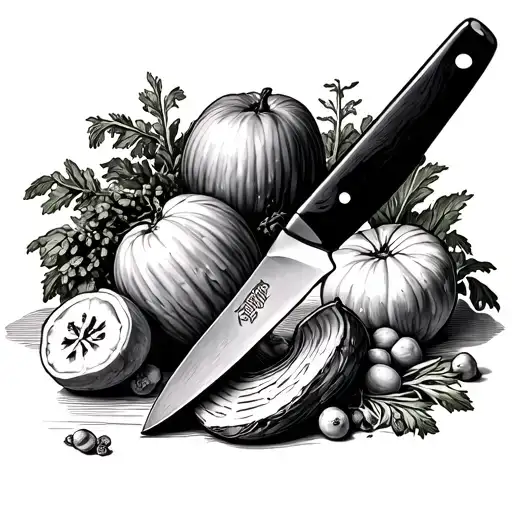 Chef's Knife Chopping Vegetables