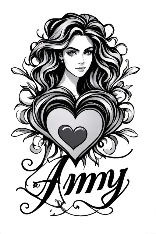 Amy Name With 4 Hearts