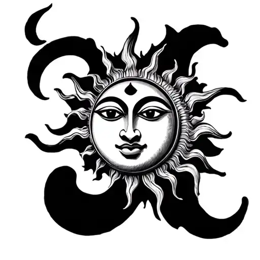 Sun And Om Symbol Merged So That Om Is Not Visible