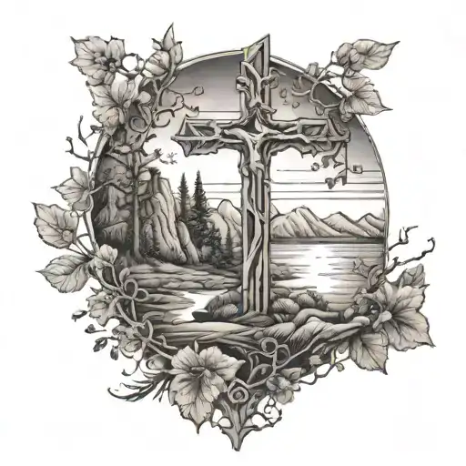Cross W Nature Scene