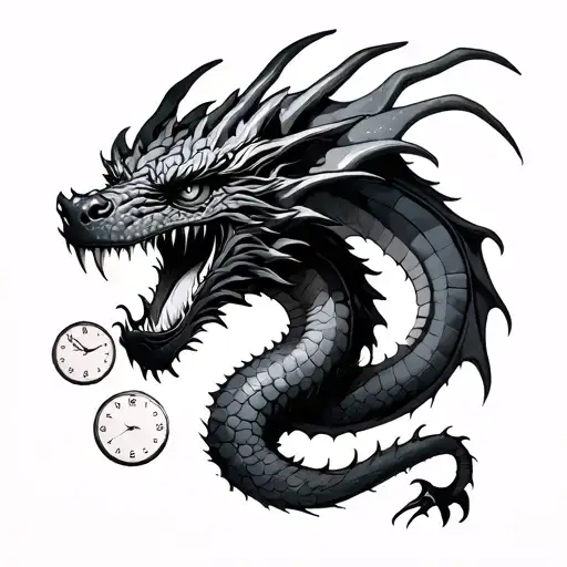 Dragon With 3 Clocks