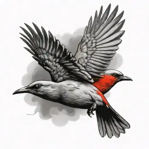 Red Robins Flying