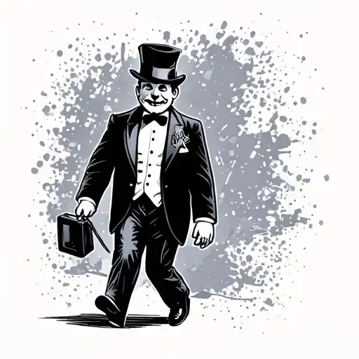 Monopoly Man Walking Forward They Both