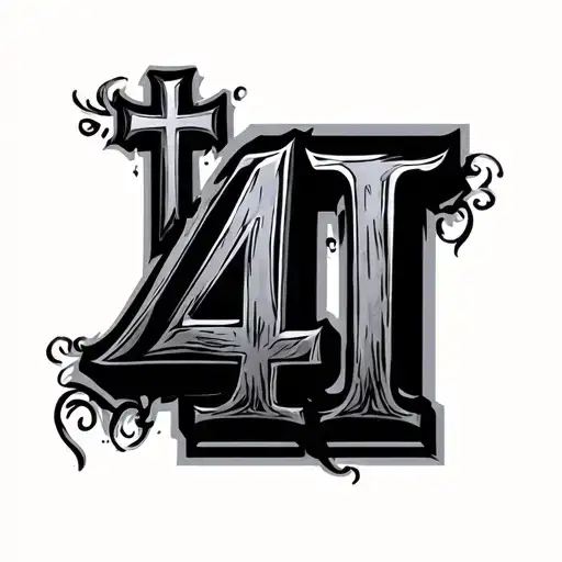 The Number 41 With A Cross