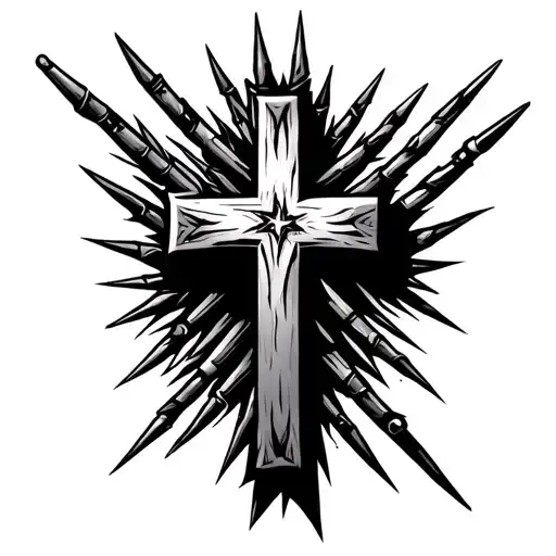 Cross Made Out Of Nails