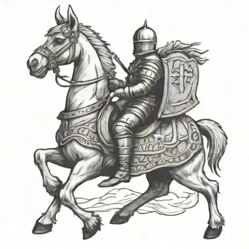 Knight Riding A Llama