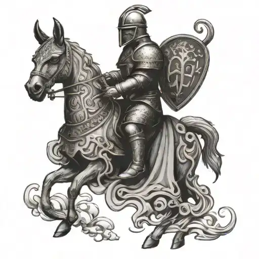 Knight Riding A Llama To Joust