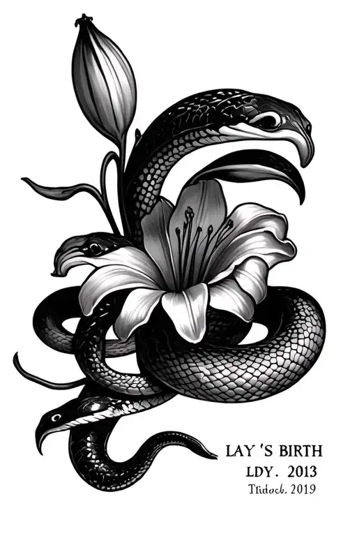 Lily With A Snake And A Date Of Birth