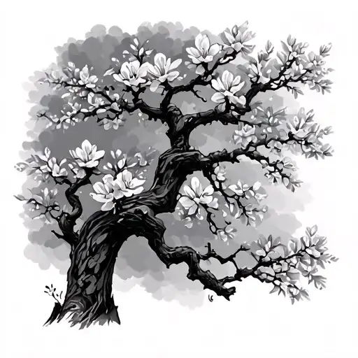 Cherry Blossom Tree And Marine Corps