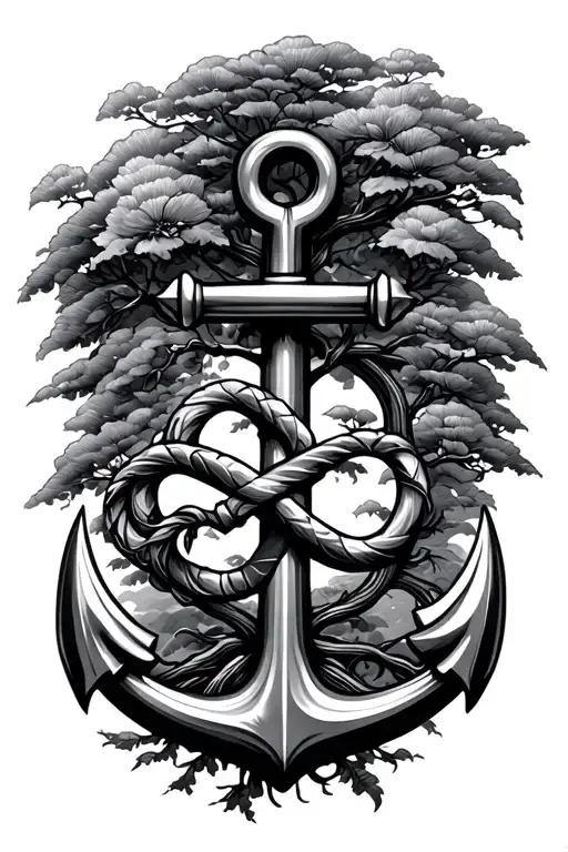 Anchor With An Infinity Sign Or Tree Of Life