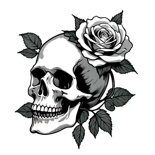 Skull And Rose