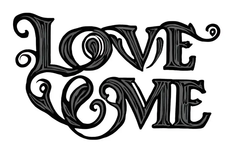 Love Me Wording Logo Tattoo Design
