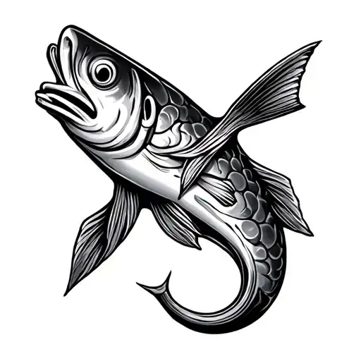 Cross Made Of Fish Hook