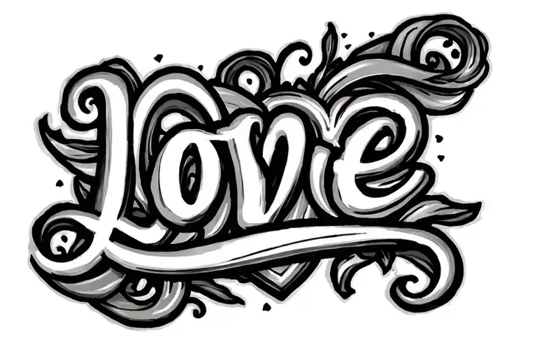 Love Me Wording Logo Tattoo Design