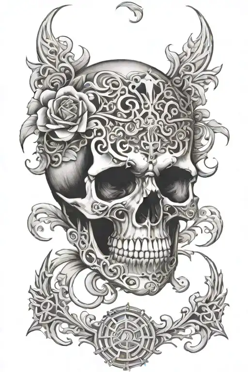 Skull Kettenglieder Tribel Sleeve