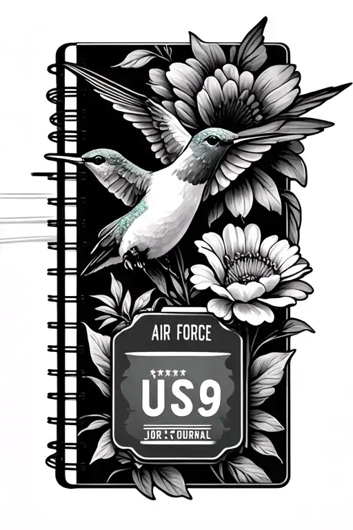 Flowers With Hummingbird Flying Carrying A Us Air Force Tag A Journal Feminine Classy Strong