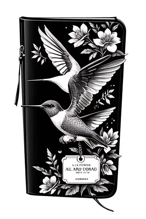 Flowers With Hummingbird Flying Carrying A Us Air Force Tag A Journal Feminine Classy