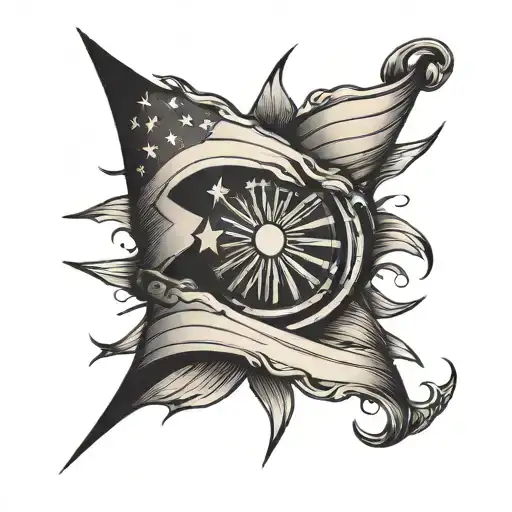 Flag Downward Spiral