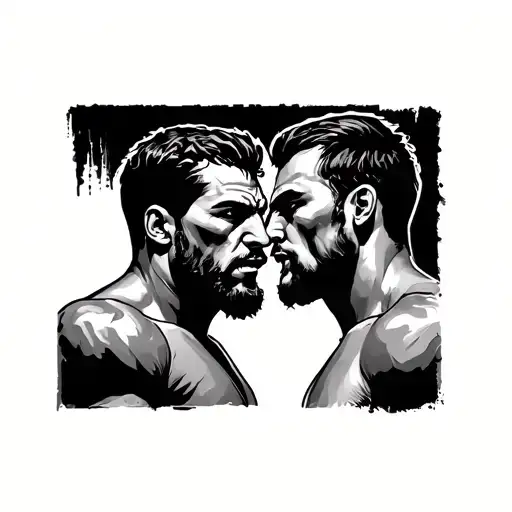 Two Wrestlers Face To Facep