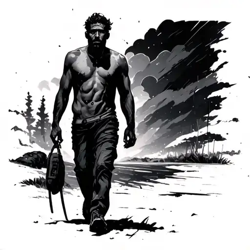 Alone Man Walking Alone