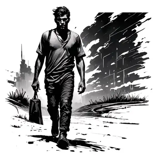 Alone Man Walking Alone