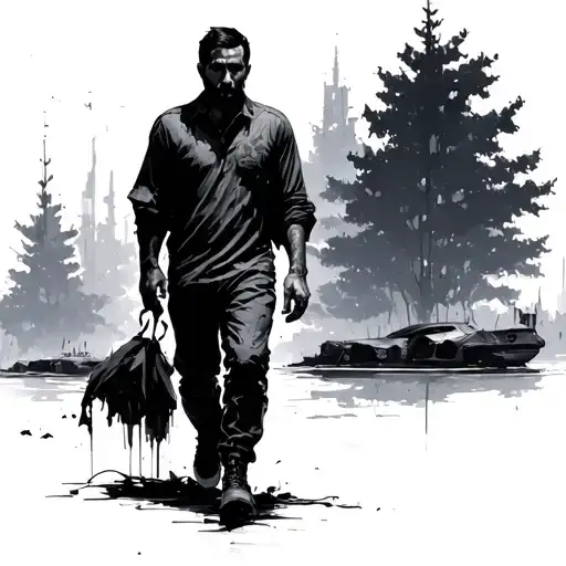 Alone Man Walking Alone