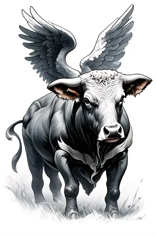 Bull With Angel