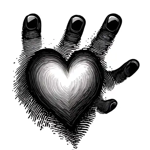 Finger Print Heart Love
