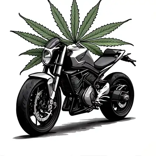 Motorbike With Weed Leaf