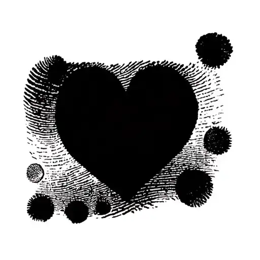 Finger Print Heart Tatoo Simple Minimal