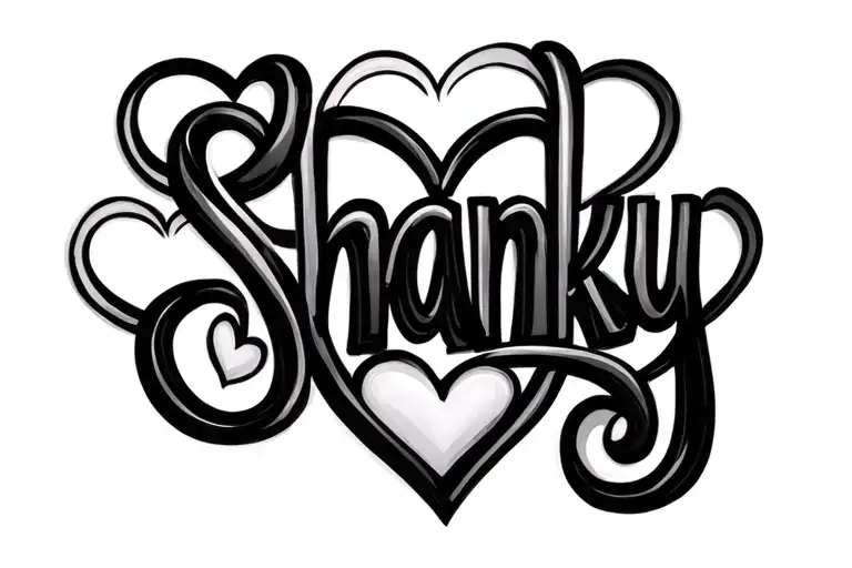 Shanky Name Written With Hearts And Infinity Symbol
