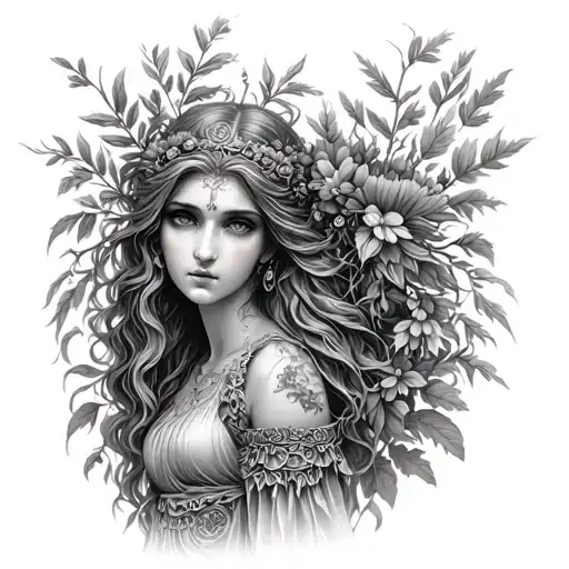 Micro Realistic Demeter Goddess Of The Harvest Art