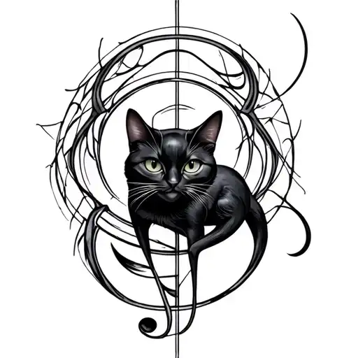 Black Cat Treble Clef Alien
