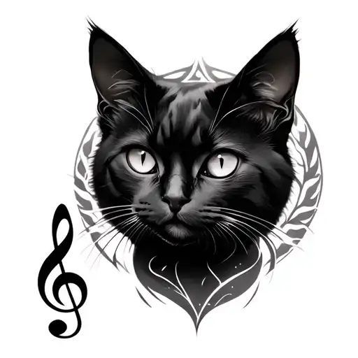 Black Cat Treble Clef Illuminated