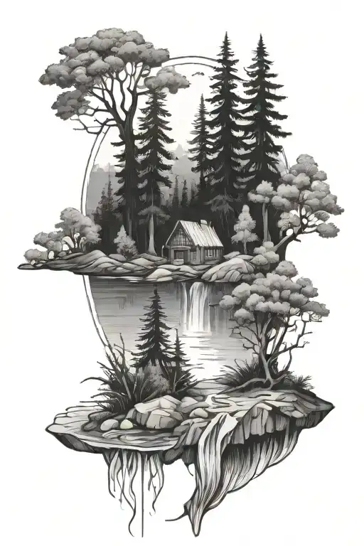 Water With Forest Landscape
