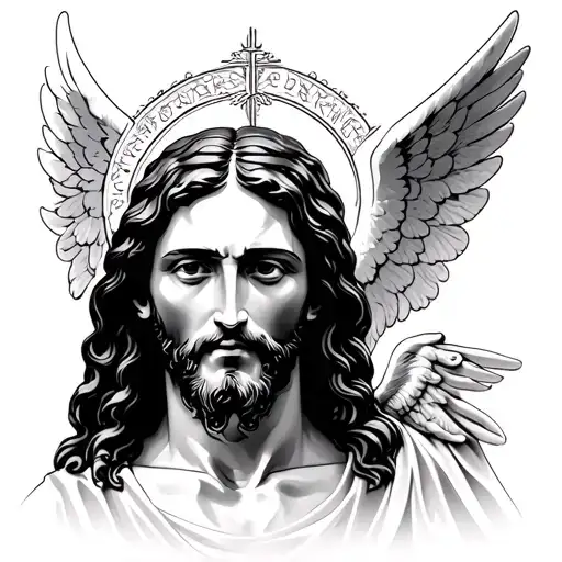 Jesus Portrait And Angel