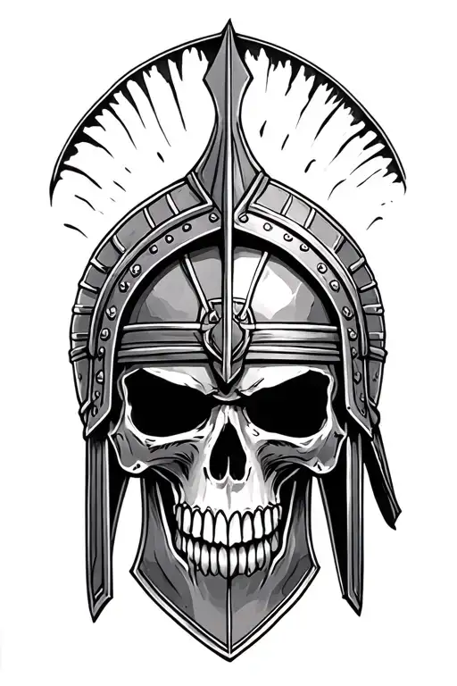 Gladiator Helmet With Skull Bottom Half