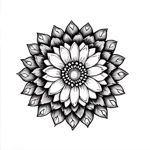 Half Of A Mandala Flower