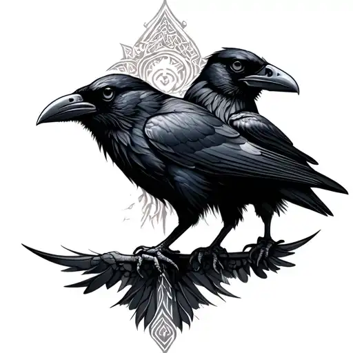 Two Ravens Huginn And Muninn That Represent A Brotherly Connection