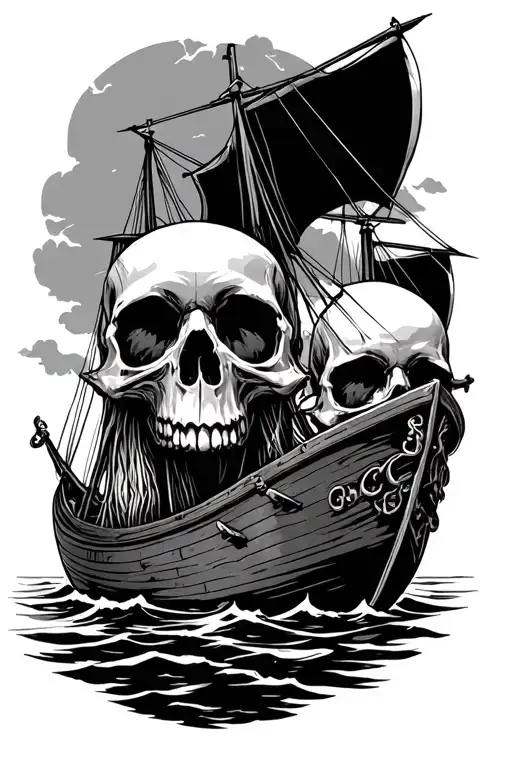 Charon Boat Skulls
