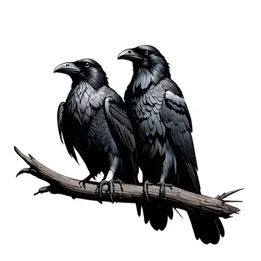 Two Ravens Huginn And Muninn That Represent A Brotherly Connection