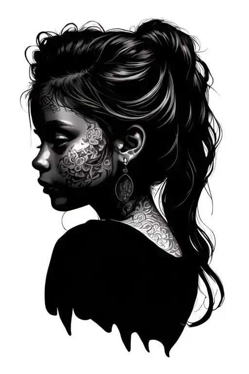 Daughter Face Profile Holding