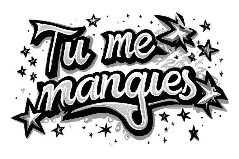 Tu Me Manques Text Surounded By Stars