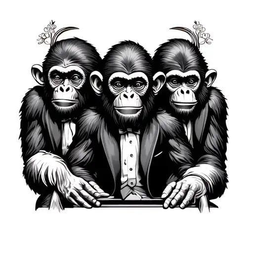 3 Wise Monkeys Formal Attire Suit Made