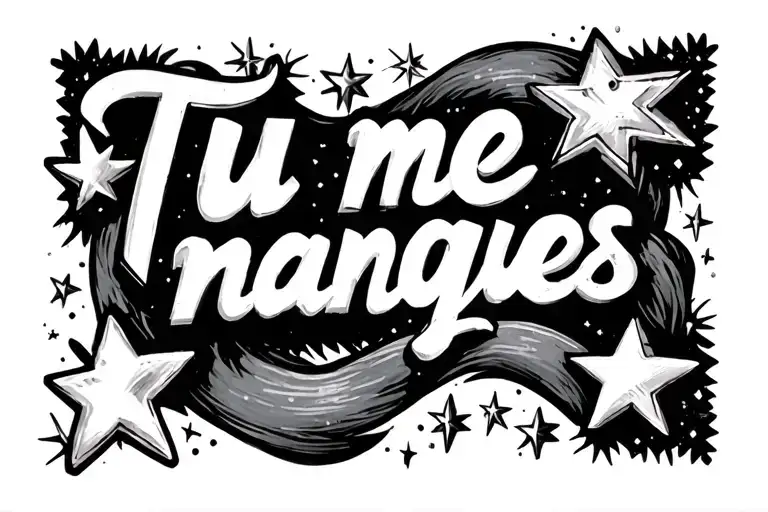 Tu Me Manques Text Surounded By Stars